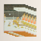 seduction scene on a terrace by moonlight Indian Miniature Painting Wrapping Paper Gallery Image 3