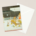 seduction scene on a terrace by moonlight Indian Miniature Painting Stationery Card Gallery Image 2