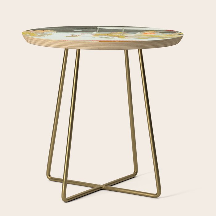 seduction scene on a terrace by moonlight Indian Miniature Painting Side Table Gallery Image 1