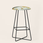 seduction scene on a terrace by moonlight Indian Miniature Painting Stool Gallery Image 1