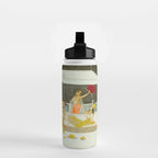 seduction scene on a terrace by moonlight Indian Miniature Painting Water Bottle Gallery Image 2