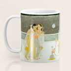 seduction scene on a terrace by moonlight Indian Miniature Painting Coffee Mug Gallery Image 3