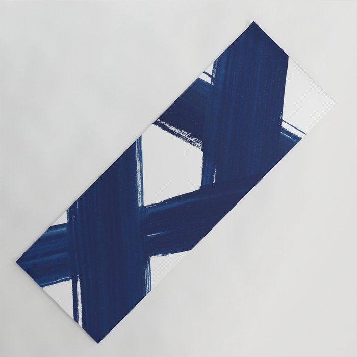 Indigo Abstract Brush Strokes | No. 3 Yoga Mat Gallery Image 1