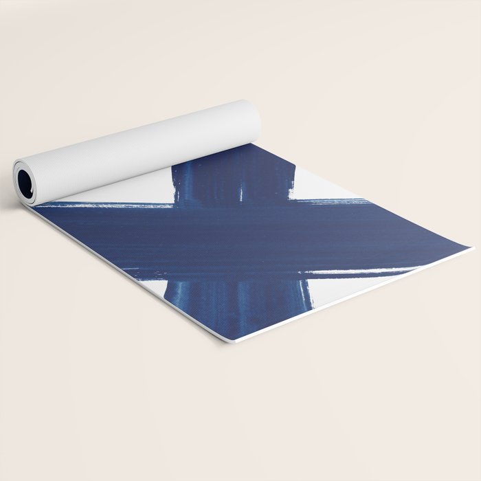 Indigo Abstract Brush Strokes | No. 3 Yoga Mat Gallery Image 2
