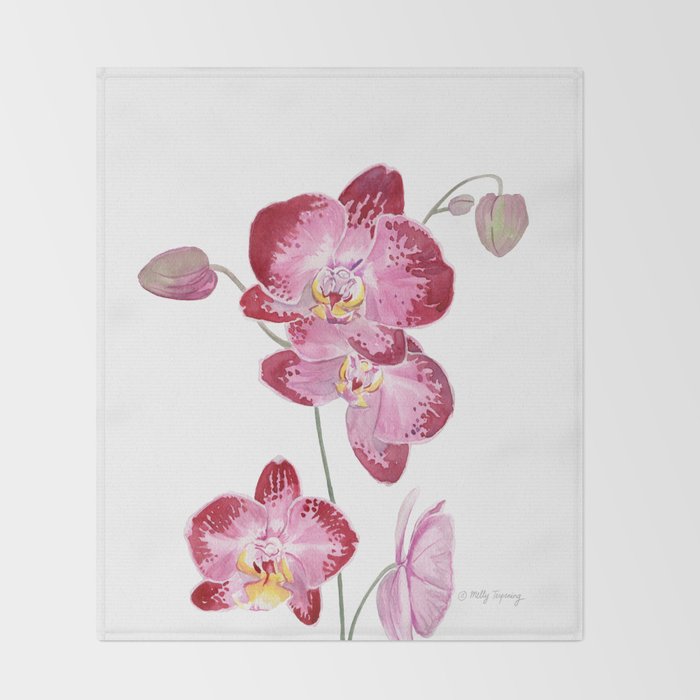 Orchid 2 Throw Blanket Gallery Image 2