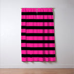 Hot Pink & Black Stripe Window Curtain Gallery Image 3