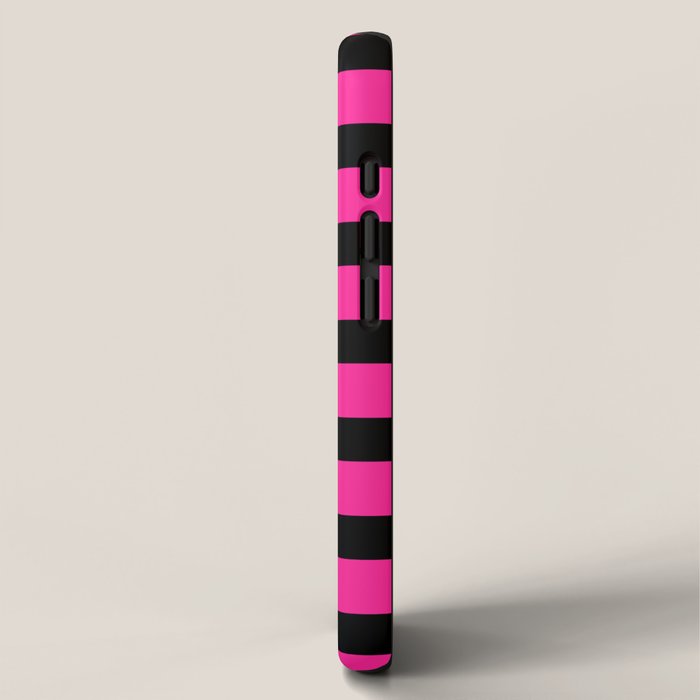 Hot Pink & Black Stripe iPhone Case Gallery Image 2