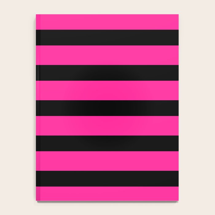 Hot Pink & Black Stripe Notebook Gallery Image 4