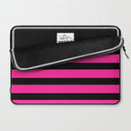 Hot Pink & Black Stripe Laptop Sleeve Gallery Image 2