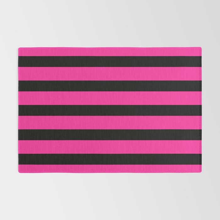 Hot Pink & Black Stripe Rug Gallery Image 2