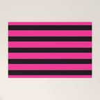Hot Pink & Black Stripe Welcome Mat Gallery Image 1