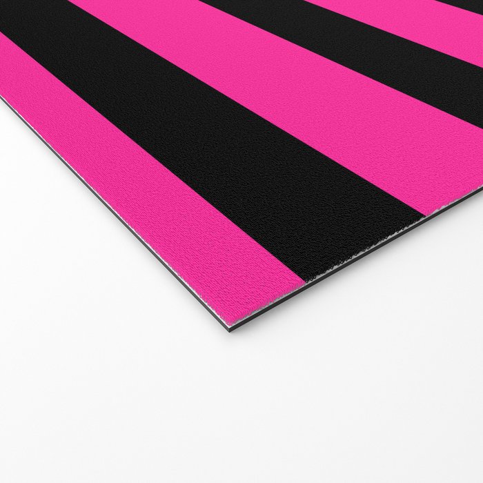 Hot Pink & Black Stripe Welcome Mat Gallery Image 2
