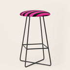 Hot Pink & Black Stripe Stool Gallery Image 1