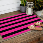 Hot Pink & Black Stripe Outdoor Rug Gallery Image 2