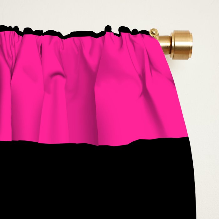 Hot Pink & Black Stripe Window Curtain Gallery Image 2