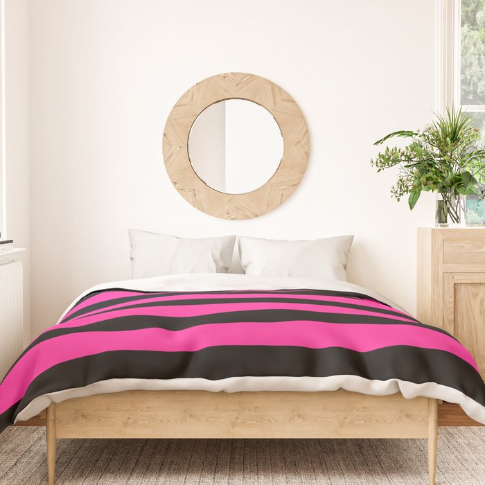 Hot Pink & Black Stripe Duvet Cover Gallery Image 3