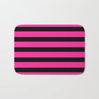 Hot Pink & Black Stripe Bath Mat Gallery Image 1