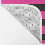 Hot Pink & Black Stripe Bath Mat Gallery Image 2