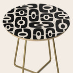 Mid Century Modern Cosmic Abstract 363 Black and Linen White Side Table Gallery Image 2