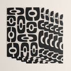 Mid Century Modern Cosmic Abstract 363 Black and Linen White Wrapping Paper Gallery Image 3