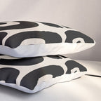 Mid Century Modern Cosmic Abstract 363 Black and Linen White Pillow Sham Gallery Image 3