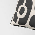 Mid Century Modern Cosmic Abstract 363 Black and Linen White Pillow Sham Gallery Image 4