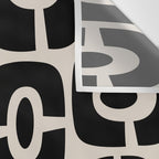 Mid Century Modern Cosmic Abstract 363 Black and Linen White Wall Tapestry Gallery Image 3