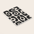 Mid Century Modern Cosmic Abstract 363 Black and Linen White Notebook Gallery Image 3