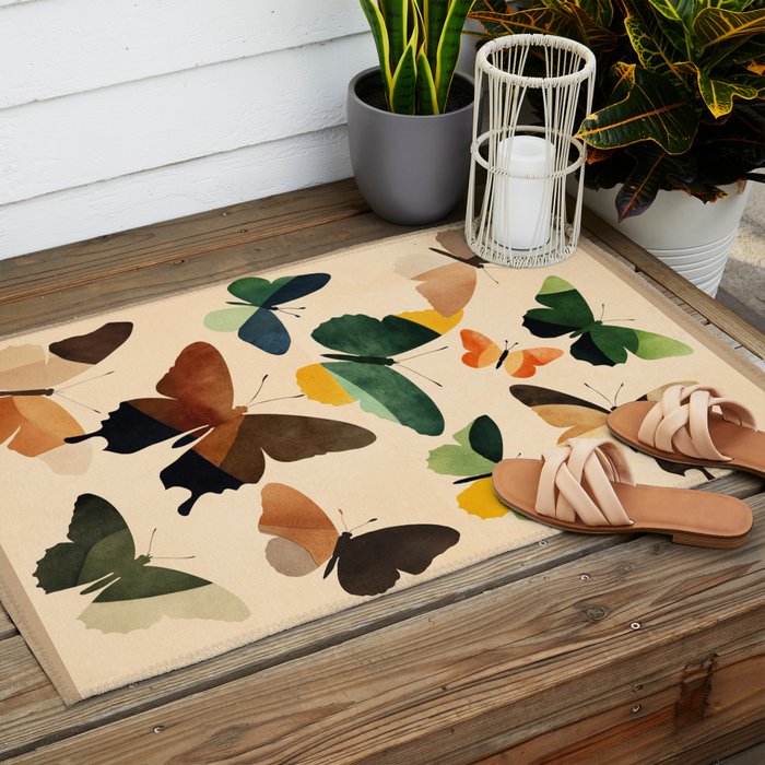 Beautiful Butterflies 1 Outdoor Rug Gallery Image 2