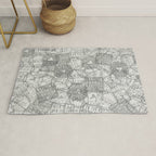 Vintage New York City Empire State Travel Stamp Pattern Rug Gallery Image 1