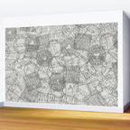 Vintage New York City Empire State Travel Stamp Pattern Wall Mural Gallery Image 2