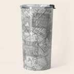 Vintage New York City Empire State Travel Stamp Pattern Travel Mug Gallery Image 2