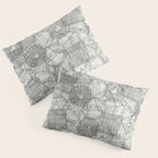 Vintage New York City Empire State Travel Stamp Pattern Pillow Sham Gallery Image 3