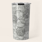 Vintage New York City Empire State Travel Stamp Pattern Travel Mug Gallery Image 1