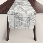 Vintage New York City Empire State Travel Stamp Pattern Table Runner Gallery Image 1
