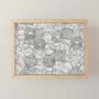 Vintage New York City Empire State Travel Stamp Pattern Mini Art Print Gallery Image 1