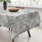 Vintage New York City Empire State Travel Stamp Pattern Tablecloth Gallery Image 3