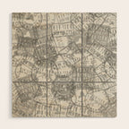 Vintage New York City Empire State Travel Stamp Pattern Wood Wall Art Gallery Image 1