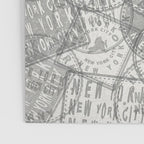 Vintage New York City Empire State Travel Stamp Pattern Poster Gallery Image 3