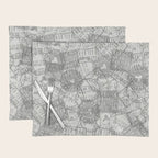 Vintage New York City Empire State Travel Stamp Pattern Placemat Gallery Image 1
