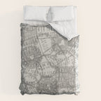Vintage New York City Empire State Travel Stamp Pattern Duvet Cover Gallery Image 6