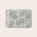 Vintage New York City Empire State Travel Stamp Pattern Bath Mat Gallery Image 1