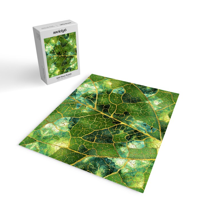 Green Marble Leaf Jigsaw Puzzle Gallery Image 2