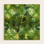 Green Marble Leaf Wood Wall Art Gallery Image 1