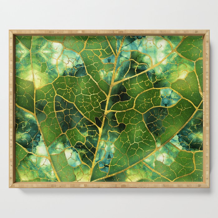 Green Marble Leaf Serving Tray Gallery Image 1
