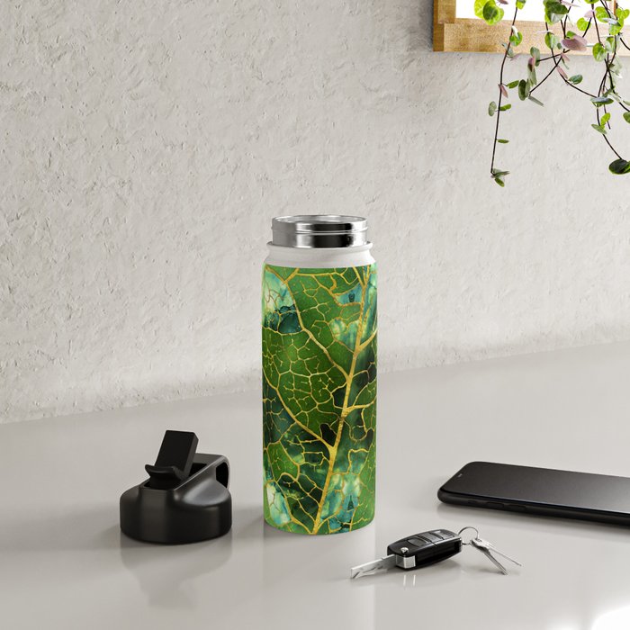 Green Marble Leaf Water Bottle Gallery Image 4