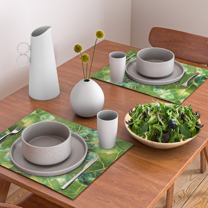 Green Marble Leaf Placemat Gallery Image 2