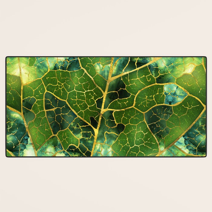 Green Marble Leaf Desk Mat Gallery Image 3