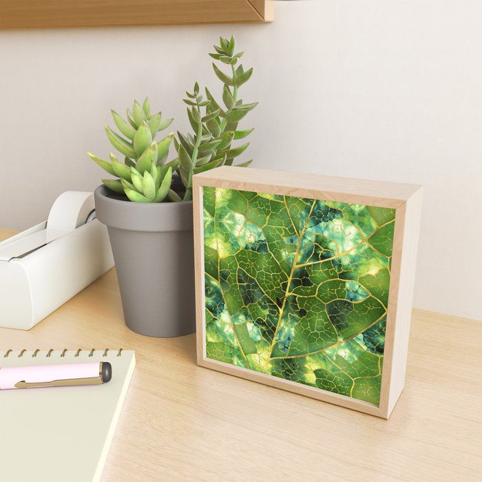 Green Marble Leaf Mini Art Print Gallery Image 2