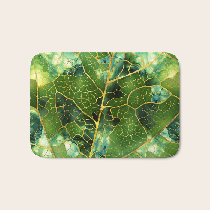 Green Marble Leaf Bath Mat Gallery Image 1